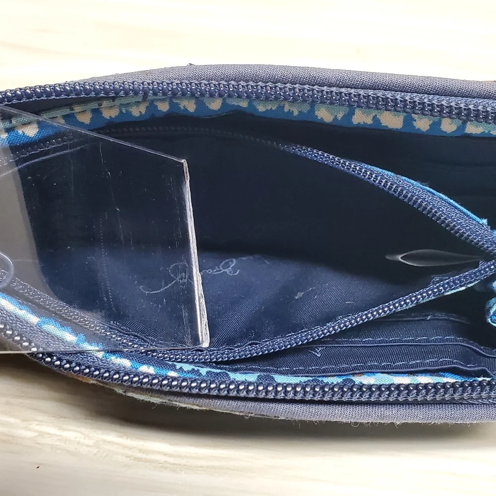 Vera Bradley In Different Shades of Blue | Zip Accordion Wallet Wristlet - Picture 10 of 10